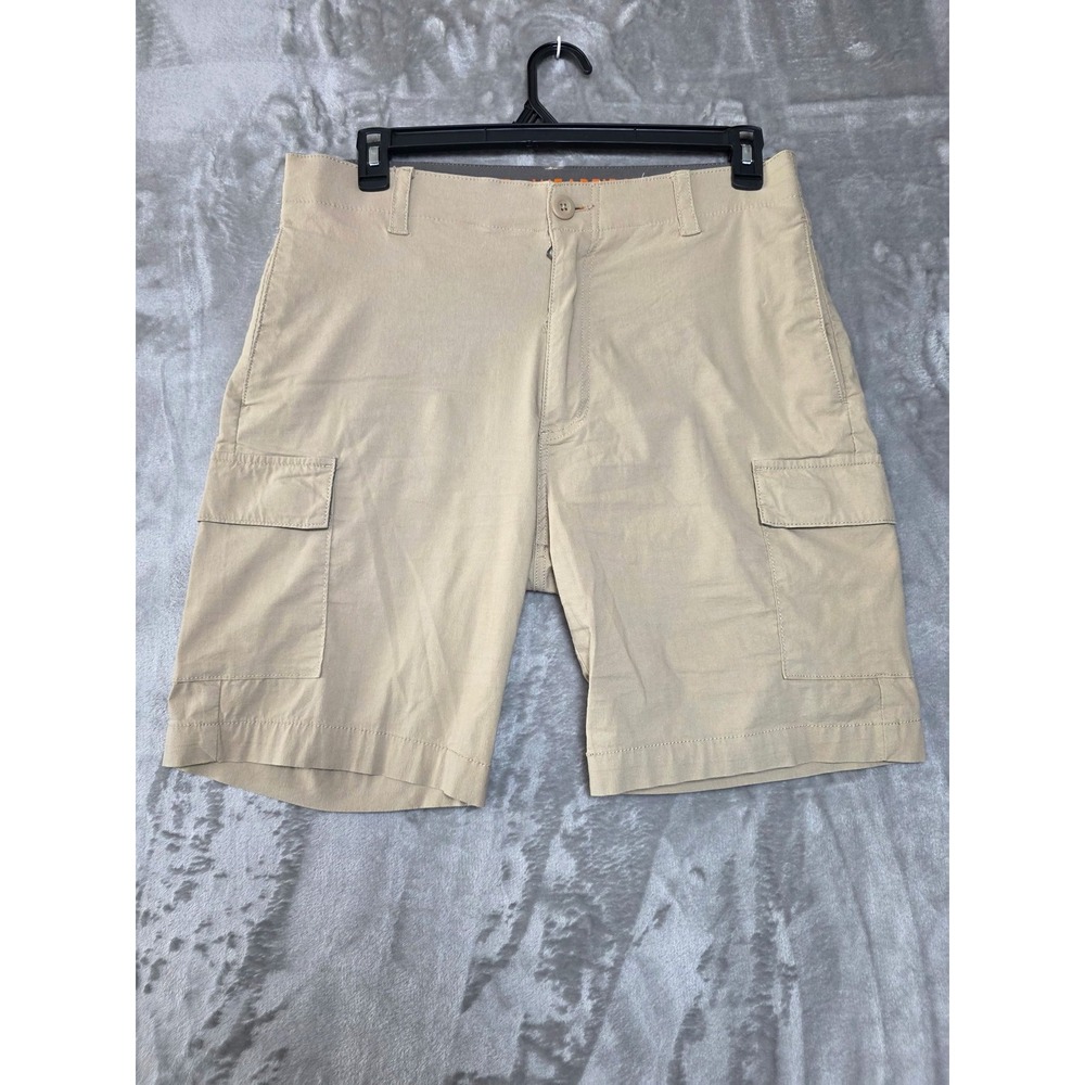 Wearfirst Mens Khaki Cargo Shorts Size 34 Stretch Cotton Nylon RN 90866 Tan